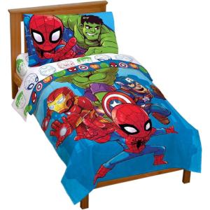imageJay franco StarWars The Mandalorian The Child 4 Piece Twin Bed SetIncludes Reversible ComforterampampSheet SetBedding Features Baby YodaSuper Soft Fade Resistant Microfiber Official StarWars ProductBlue  Super Hero Adventures