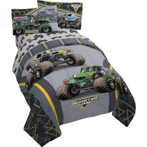 imageJay franco StarWars The Mandalorian The Child 4 Piece Twin Bed SetIncludes Reversible ComforterampampSheet SetBedding Features Baby YodaSuper Soft Fade Resistant Microfiber Official StarWars ProductGray  Monster Jam