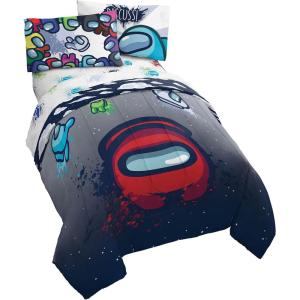 imageJay franco StarWars The Mandalorian The Child 4 Piece Twin Bed SetIncludes Reversible ComforterampampSheet SetBedding Features Baby YodaSuper Soft Fade Resistant Microfiber Official StarWars ProductMulti  Among Us