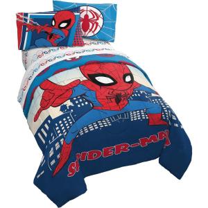 imageJay franco StarWars The Mandalorian The Child 4 Piece Twin Bed SetIncludes Reversible ComforterampampSheet SetBedding Features Baby YodaSuper Soft Fade Resistant Microfiber Official StarWars ProductBlue  Spiderman