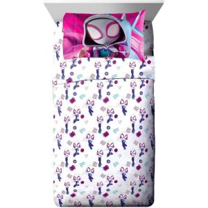 imageMarvel Spidey ampamp His Amazing Friends Ghost Spider Gwen Toddler Size Sheet Set  Super Soft Kids 3 Piece Bedding Set  Fade Resistant Microfiber SheetsWhite  Spidey  Friends