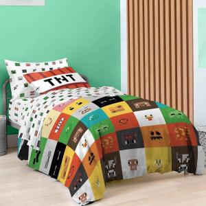 imageSaturday Park Minecraft Iconic Full Bed Set  7 Piece 100 Organic Cotton Bedding Features Creeper Alex ampamp Steve  GOTS ampamp OekoTEX Certified Minecraft OfficialMulti  Minecraft