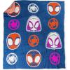 imageJay Franco Disney Pixar Toy Story Feather Knit Fluffy Throw Blanket  Woody and Buzz Lightyear Fuzzy Blanket Measures 50 x 60 inch  Super Soft Lightweight BeddingBlue  Spidey and Friends