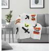 imageJay Franco Disney Pixar Toy Story Feather Knit Fluffy Throw Blanket  Woody and Buzz Lightyear Fuzzy Blanket Measures 50 x 60 inch  Super Soft Lightweight BeddingGray  Minecraft