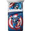 imageJay Franco Trend Collector Believe 4 Piece Toddler Bed Set  Includes Comforter ampamp Sheet Set  Super Soft Fade Resistant Microfiber BeddingBlue  Captain America