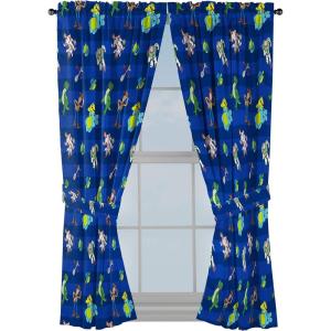 imageJay Franco Kids Window Drapes  4 Piece Curtain Set Includes 2 Tiebacks Beautiful Bedding Room Dcor and Easy Set Up Blue  Toy Story 63 Inch