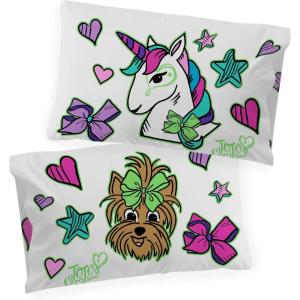 imageJay Franco Marvel Avengers Night Life Glow in The Dark 2 Pack Reversible Pillowcases Features Black Panther ampamp Iron Man  DoubleSided Kids Super Soft BeddingWhite  Jojo Siwa