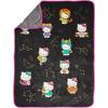 imageJay Franco Disney Moana Plush Throw Blanket  Measures 40 x 50 Throw  Kids Super Soft Lightweight Fleece BeddingBlack  Hello Kitty