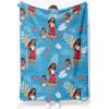 imageJay Franco Disney Moana Plush Throw Blanket  Measures 40 x 50 Throw  Kids Super Soft Lightweight Fleece BeddingBlue  Moana