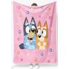 imageJay Franco Disney Moana Plush Throw Blanket  Measures 40 x 50 Throw  Kids Super Soft Lightweight Fleece BeddingPink  Bluey