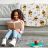 imageJay Franco Disney Moana Plush Throw Blanket  Measures 40 x 50 Throw  Kids Super Soft Lightweight Fleece BeddingWhite  Orange Blossom