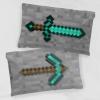 imageJay Franco Minecraft Diamond Life 1 Pack Pillowcase  DoubleSided Super Soft Bedding  Featuring Minecrafts Sword ampamp Pickaxe Official Minecraft Product
