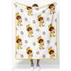 imageJay Franco Disney Moana Plush Throw Blanket  Measures 40 x 50 Throw  Kids Super Soft Lightweight Fleece BeddingWhite  Orange Blossom