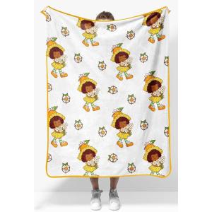 imageJay Franco Disney Moana Plush Throw Blanket  Measures 40 x 50 Throw  Kids Super Soft Lightweight Fleece BeddingWhite  Orange Blossom