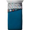 imageJay Franco Kids Comforter  Super Soft Reversible Bedding Polyester Microfiber Fill Blue  Minecraft Twin