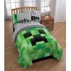 imageJay Franco Minecraft Creeper 5 Piece Full Bed Set  Includes Reversible Comforter ampamp Sheet Set  Super Soft Fade Resistant Microfiber  Official Minecraft Product