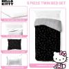 imageJay Franco Minecraft Creeper Full Comforter Set  7 Piece Gamer Bedding Includes Sheet Set ampamp Pillow Covers  Super Soft Checkered BeddingBlack  Hello Kitty 01