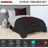 imageJay Franco Minecraft Creeper Full Comforter Set  7 Piece Gamer Bedding Includes Sheet Set ampamp Pillow Covers  Super Soft Checkered BeddingGray  Deadpool