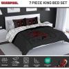 imageJay Franco Minecraft Creeper Full Comforter Set  7 Piece Gamer Bedding Includes Sheet Set ampamp Pillow Covers  Super Soft Checkered BeddingGray  Deadpool