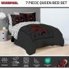 imageJay Franco Minecraft Creeper Full Comforter Set  7 Piece Gamer Bedding Includes Sheet Set ampamp Pillow Covers  Super Soft Checkered BeddingGray  Deadpool