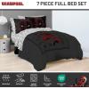 imageJay Franco Minecraft Creeper Full Comforter Set  7 Piece Gamer Bedding Includes Sheet Set ampamp Pillow Covers  Super Soft Checkered BeddingGray  Deadpool