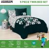 imageJay Franco Minecraft Creeper Full Comforter Set  7 Piece Gamer Bedding Includes Sheet Set ampamp Pillow Covers  Super Soft Checkered BeddingGreen  Minecraft 01