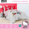 imageJay Franco Minecraft Creeper Full Comforter Set  7 Piece Gamer Bedding Includes Sheet Set ampamp Pillow Covers  Super Soft Checkered BeddingGrey  Hello Kitty
