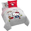 imageJay Franco Minecraft Creeper Full Comforter Set  7 Piece Gamer Bedding Includes Sheet Set ampamp Pillow Covers  Super Soft Checkered BeddingGrey  Hello Kitty