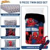 imageJay Franco Minecraft Creeper Full Comforter Set  7 Piece Gamer Bedding Includes Sheet Set ampamp Pillow Covers  Super Soft Checkered BeddingMulti  Spiderman