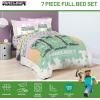 imageJay Franco Minecraft Creeper Full Comforter Set  7 Piece Gamer Bedding Includes Sheet Set ampamp Pillow Covers  Super Soft Checkered BeddingPink  Minecraft 01