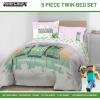 imageJay Franco Minecraft Creeper Full Comforter Set  7 Piece Gamer Bedding Includes Sheet Set ampamp Pillow Covers  Super Soft Checkered BeddingPink  Minecraft 01
