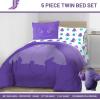 imageJay Franco Minecraft Creeper Full Comforter Set  7 Piece Gamer Bedding Includes Sheet Set ampamp Pillow Covers  Super Soft Checkered BeddingPurple  If