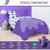 imageJay Franco Minecraft Creeper Full Comforter Set  7 Piece Gamer Bedding Includes Sheet Set ampamp Pillow Covers  Super Soft Checkered BeddingPurple  If
