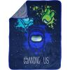 imageJay Franco Minecraft Plush Throw Blanket  Measures 46 x 60 Inches  Kids Super Soft Fleece Creeper Battle BeddingBlue  Among Us