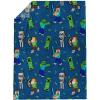 imageJay Franco Minecraft Plush Throw Blanket  Measures 46 x 60 Inches  Kids Super Soft Fleece Creeper Battle BeddingBlue  Minecraft