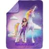 imageJay Franco Minecraft Plush Throw Blanket  Measures 46 x 60 Inches  Kids Super Soft Fleece Creeper Battle BeddingPurple  Unicorn Academy