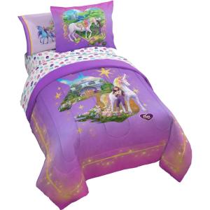 imageJay Franco Minecraft Creeper Full Comforter Set  7 Piece Gamer Bedding Includes Sheet Set ampamp Pillow Covers  Super Soft Checkered BeddingPurple  Unicorn Academy