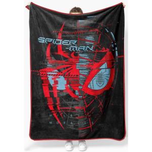 imageJay Franco Minecraft Plush Throw Blanket  Measures 46 x 60 Inches  Kids Super Soft Fleece Creeper Battle BeddingBlack  Miles Morales