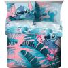imageJay Franco Disney Lilo ampamp Stitch Floral Fun 7 Piece Queen Bed Set  Includes Reversible Comforter ampamp Sheet Set Bedding  Super Soft Fade Resistant Microfiber  Official Disney Product