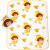 imageJay Franco Disney Lilo ampamp Stitch Nogginz Set  40 x 50 Inch Lightweight Travel Throw Blanket ampamp Pillow  Kids Super Soft 2 Piece Bedding SetWhite  Orange Blossom