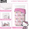 imageJay Franco Disney Lilo and Stitch Twin Size Comforter Set  4 Piece Bedding Includes Sheet Set Pillow Covers ampamp Bonus Duffle Bag  Super Soft Kids BeddingPink  Hello Kitty