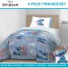 imageJay Franco Disney Lilo and Stitch Twin Size Comforter Set  4 Piece Bedding Includes Sheet Set Pillow Covers ampamp Bonus Duffle Bag  Super Soft Kids BeddingBlue  Stitch