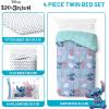 imageJay Franco Disney Lilo and Stitch Twin Size Comforter Set  4 Piece Bedding Includes Sheet Set Pillow Covers ampamp Bonus Duffle Bag  Super Soft Kids BeddingBlue  Stitch