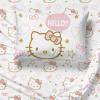 imageJay Franco Hello Kitty Full Size Sheet Set  Super Soft 4 Piece Bedding Set  Floral Microfiber Sheets Includes Reversible Pillow CoversWhite  Hello Kitty