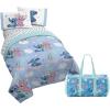 imageJay Franco Disney Lilo and Stitch Twin Size Comforter Set  4 Piece Bedding Includes Sheet Set Pillow Covers ampamp Bonus Duffle Bag  Super Soft Kids BeddingBlue  Stitch