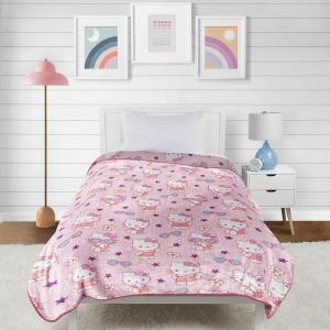 imageHello Kitty White Kitties Plush Blanket  Measures 60 x 90 Inches Kids Bedding  Super Soft Fleece BeddingPink  Hello Kitty