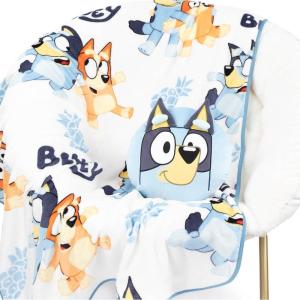 imageJay Franco Disney Lilo ampamp Stitch Nogginz Set  40 x 50 Inch Lightweight Travel Throw Blanket ampamp Pillow  Kids Super Soft 2 Piece Bedding SetWhite  Bluey