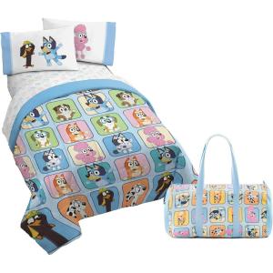 imageJay Franco Disney Lilo and Stitch Twin Size Comforter Set  4 Piece Bedding Includes Sheet Set Pillow Covers ampamp Bonus Duffle Bag  Super Soft Kids BeddingMulti  Bluey