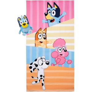 imageJay Franco Hello Kitty Bath Towel ampamp Bath Buddy Set  Bathtub Accessories  Includes 25 x 50 Inch Microfiber Towel 10 Inch and White Kitty Water Play BuddyMulti  Bluey