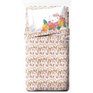imageJay Franco Hello Kitty Full Size Sheet Set  Super Soft 4 Piece Bedding Set  Floral Microfiber Sheets Includes Reversible Pillow CoversMulti  Hello Kitty